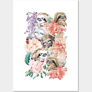 Because Sloths Watercolor Posters and Art